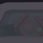 曇りガラスの車