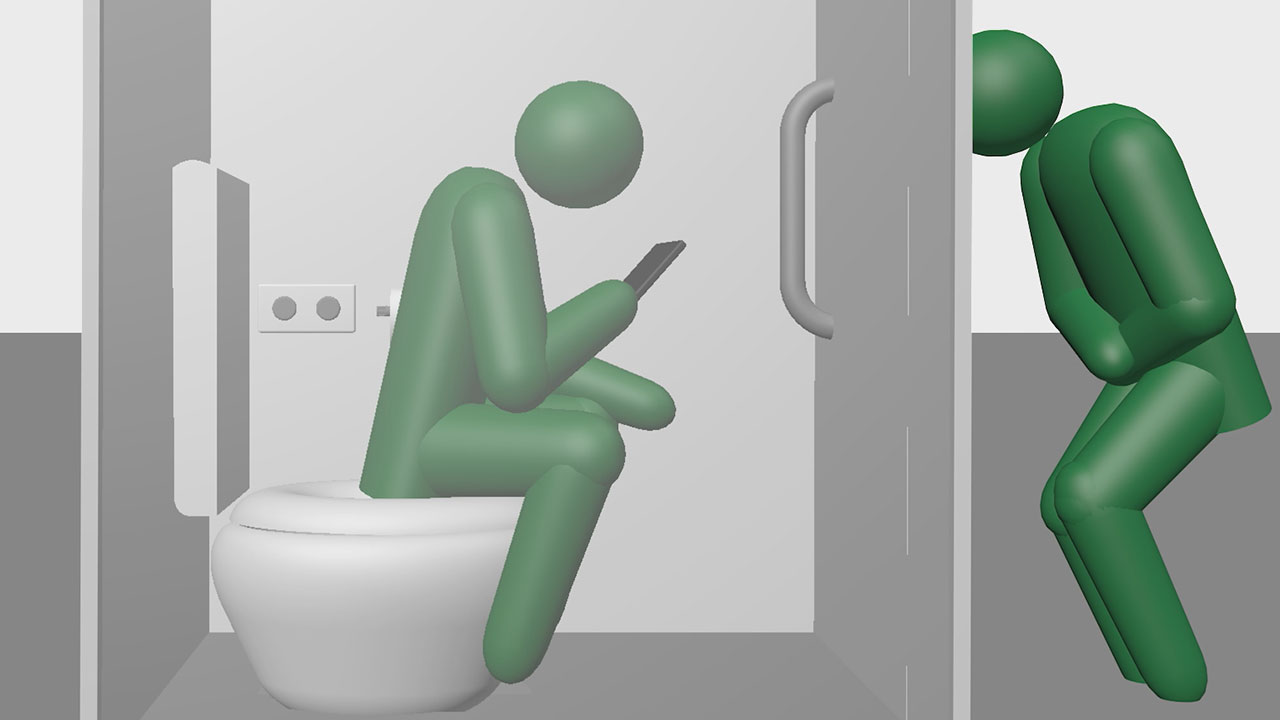 トイレでスマホ