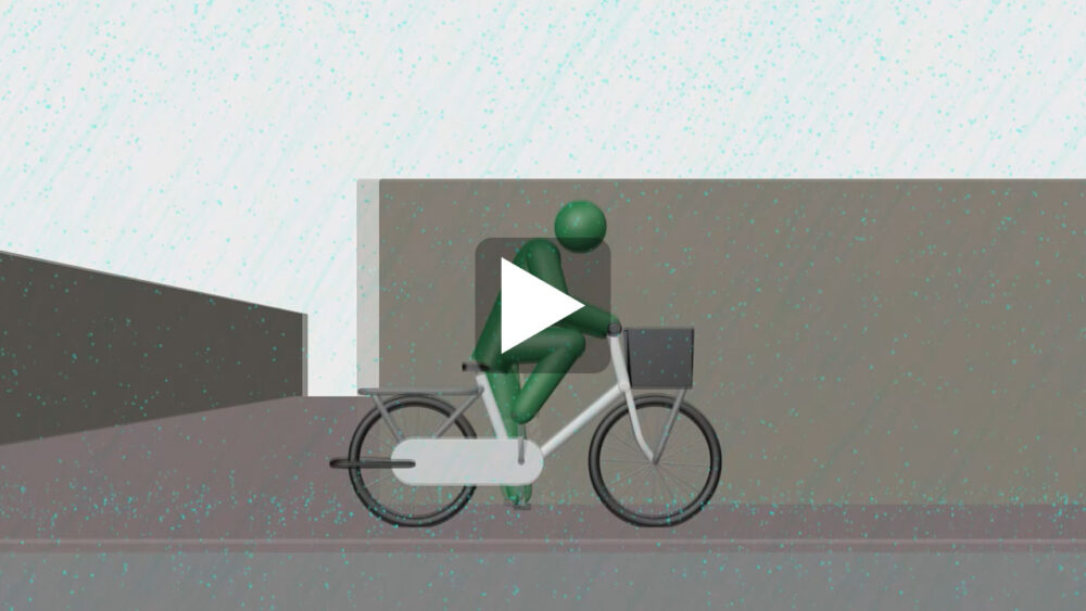 雨の自転車b