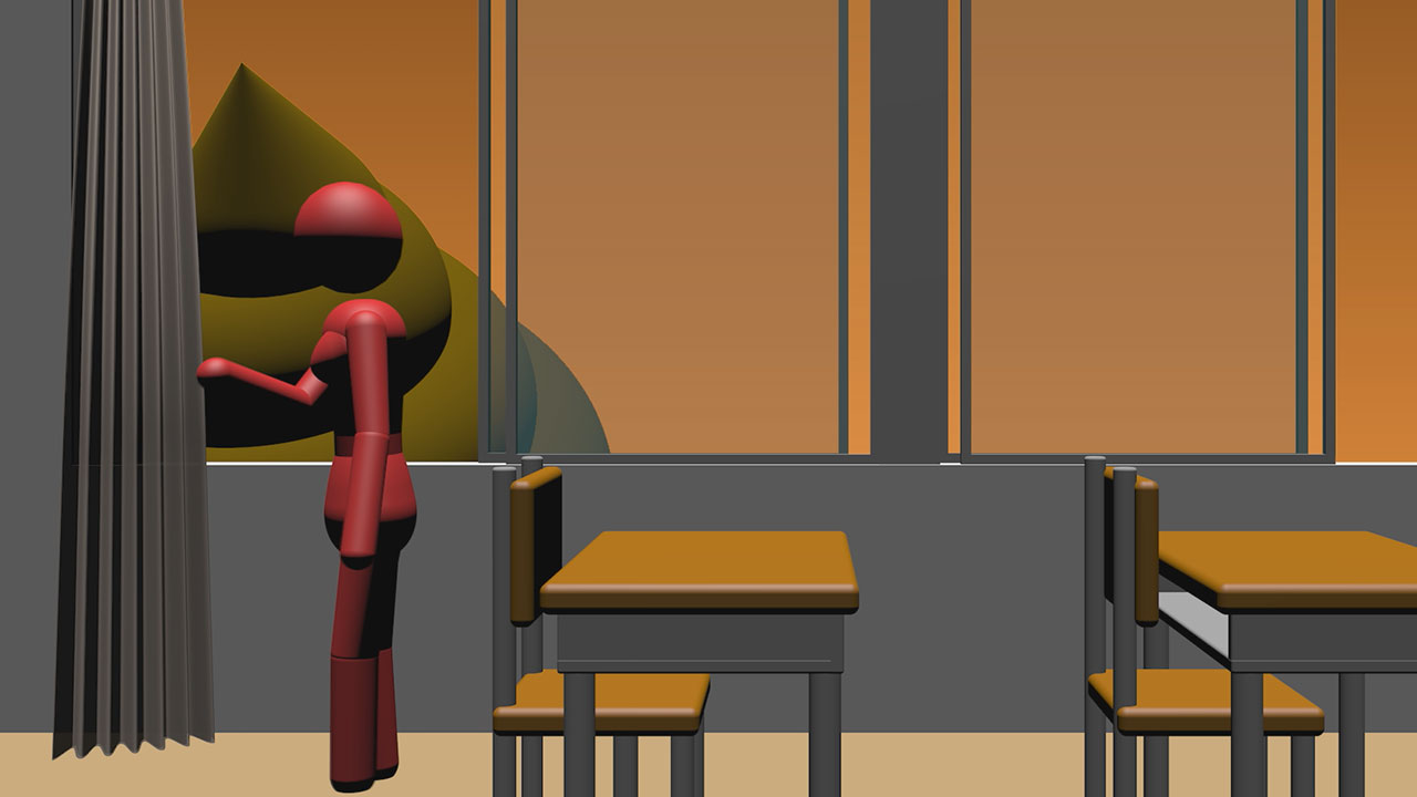 カーテンの中02